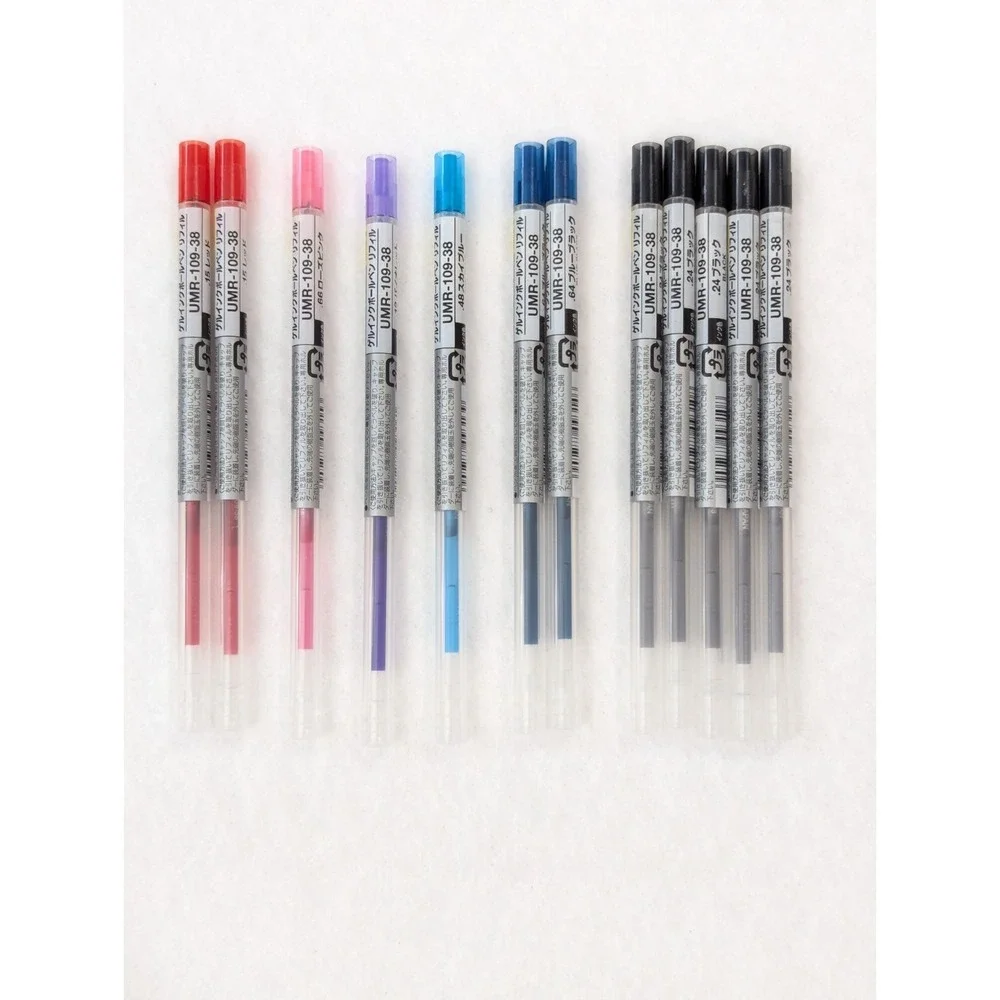 Uni Style Fit 0.38 mm Ballpoint Pen Ink Refill Variety (Lot of 12) UMR-109-38